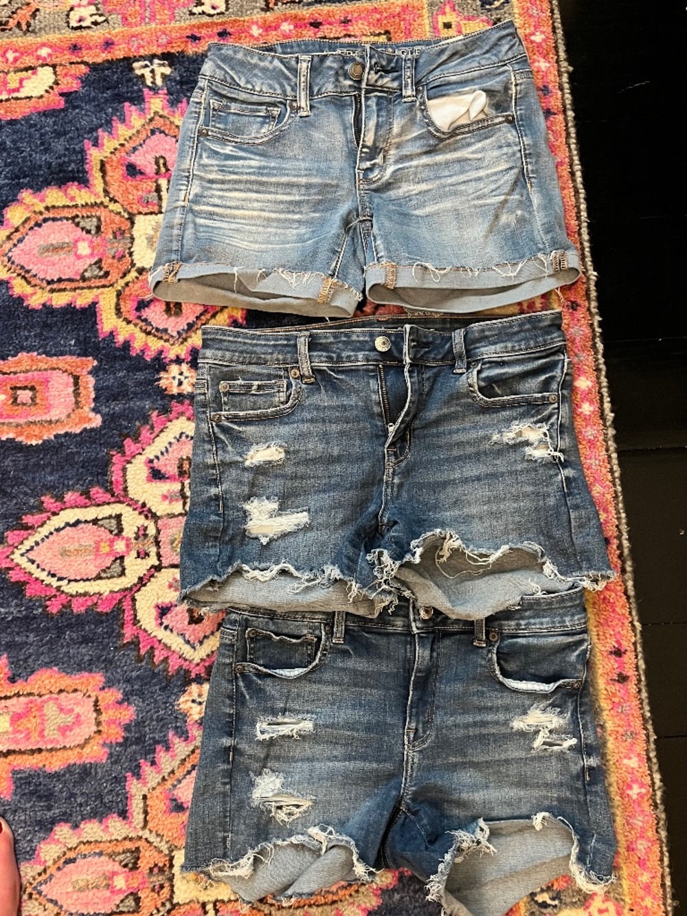 AEO midi denim shorts x3